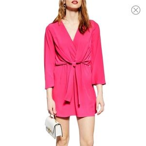 Topshop tie front dress